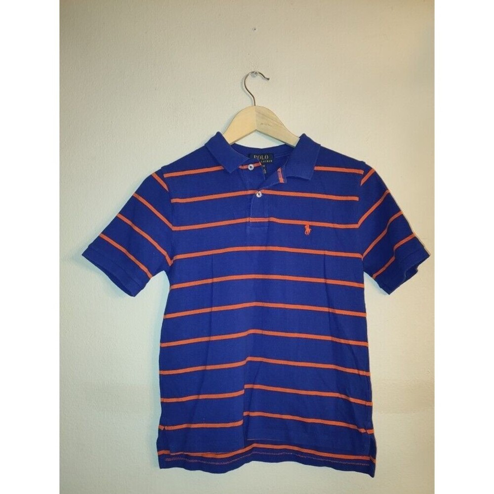 Youth Boys Polo by Ralph Lauren Blue Orange Shirt Youth Sz M  ( 10 - 12 )